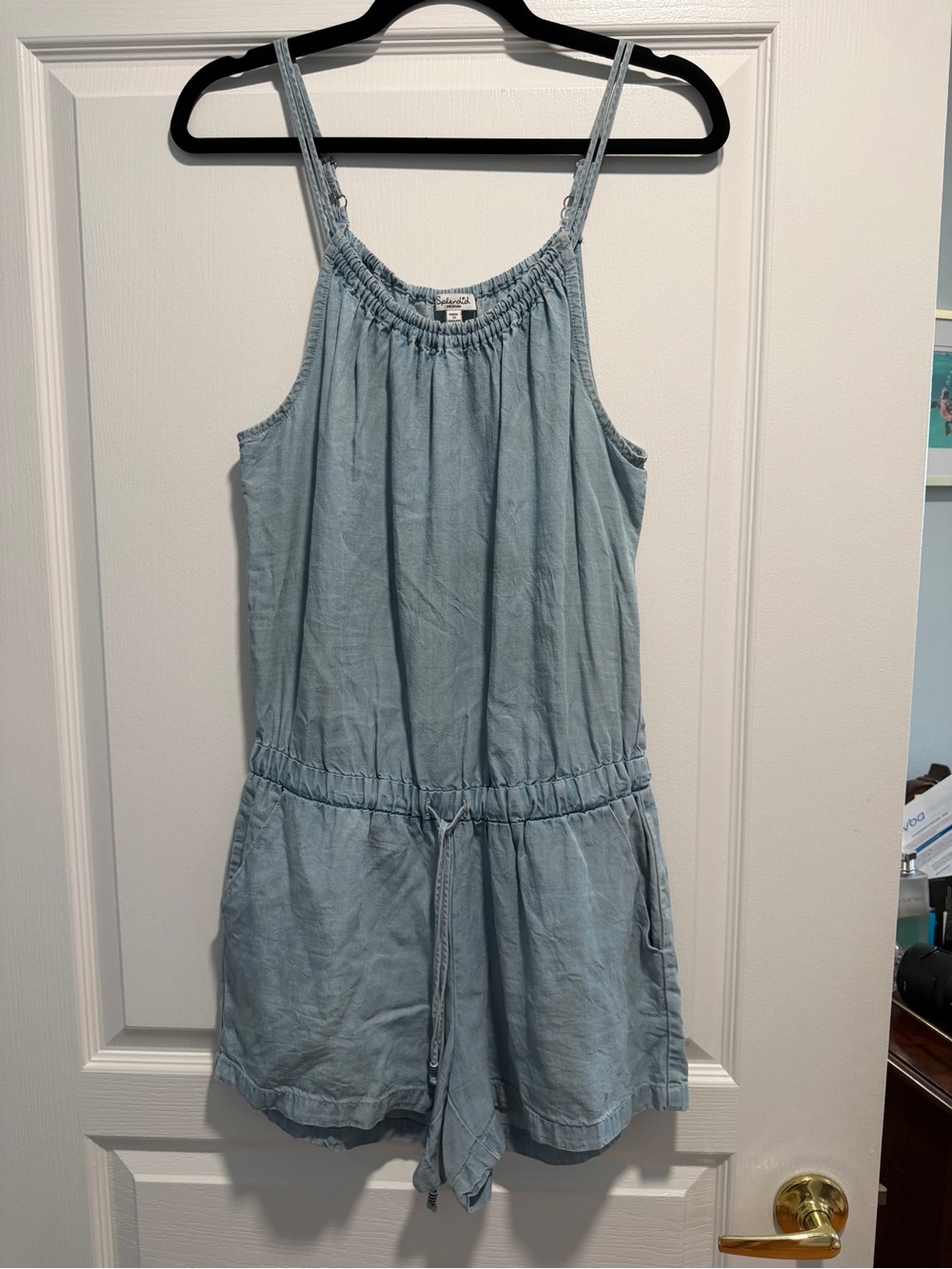 Splendid Light Blue Denim-Look Girls Romper